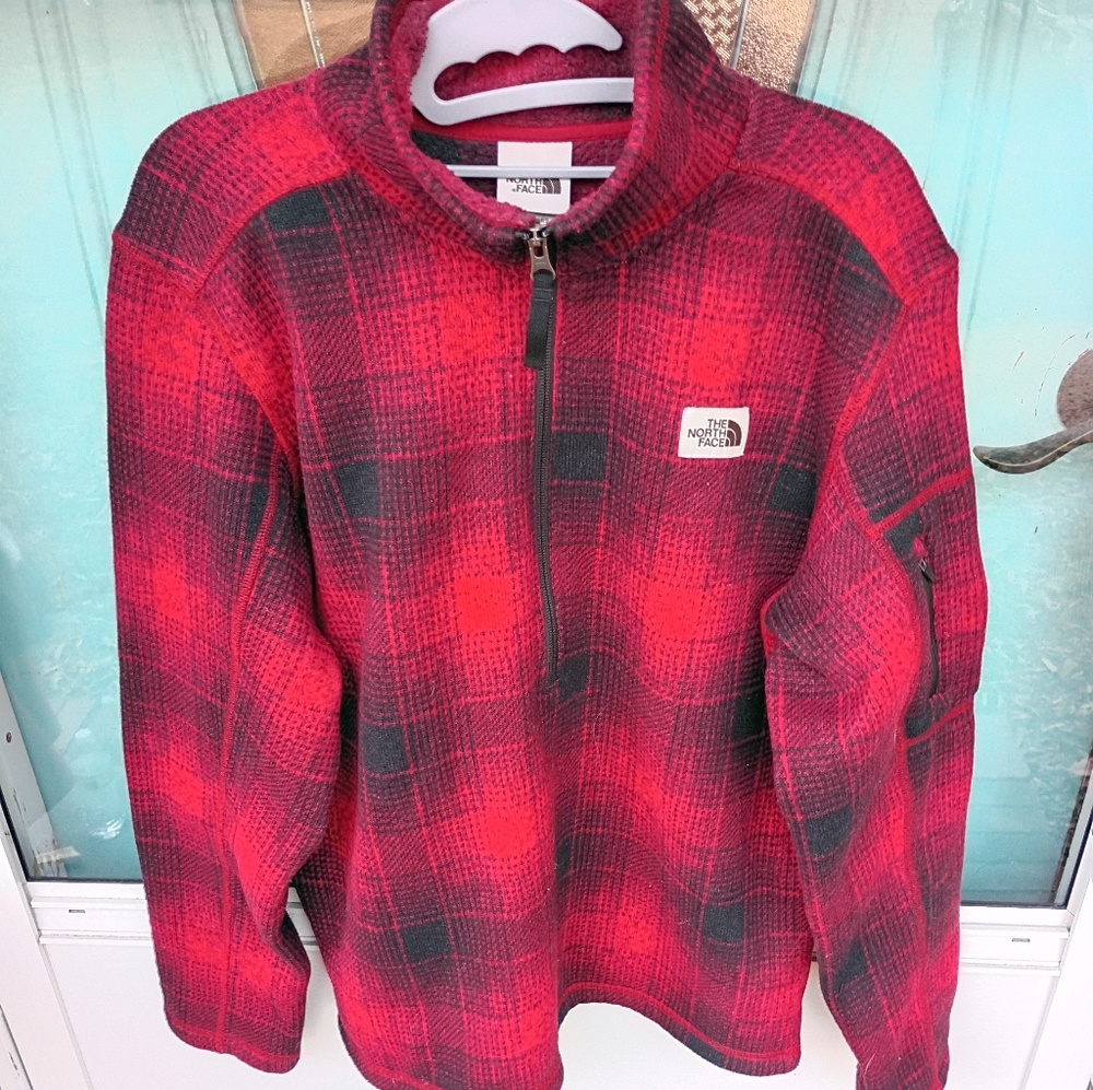NORTHFACE SZ M UNISEX MENS GORDON LYONS BROWN LABEL TARTAN PLAID PULLOVER